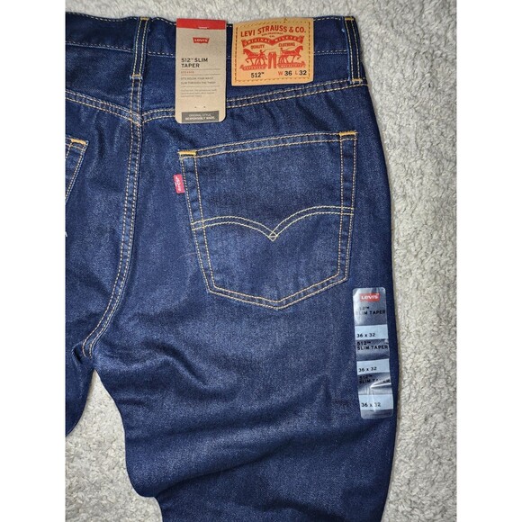 Levi’s 512 Slim Taper Fit Men’s Jeans 36x32 Dark Wash Denim Pants NWT - Picture 5 of 6